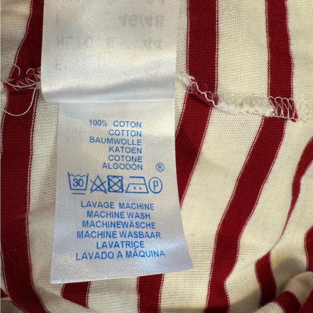 Saint James Red and White Striped Long Sleeve Tee - Picture 8 of 11